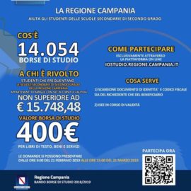 REGIONE CAMPANIA -BANDO BORSE DI STUDIO A.S. 2018/2019